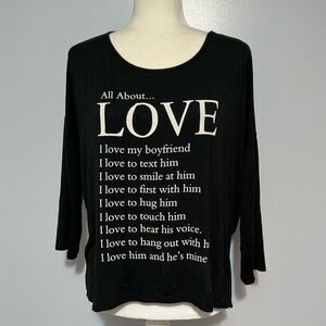 ISSI Black 3/4 Sleeve I Love shirt size XL